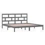 Estructura de cama de madera maciza de pino gris 200x200 cm de vidaXL, Camas y somieres - Ref: Foro24-3101240, Precio: 172,99...