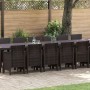 Conjunto de comedor de jardín con cojines 17 pcs Marrón PP en Mesas de jardín | Comprar online en Foru.es