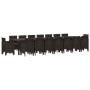 Conjunto de comedor de jardín con cojines 17 pcs Marrón PP en Mesas de jardín | Comprar online en Foru.es