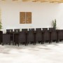 Conjunto de comedor de jardín con cojines 17 pcs Marrón PP en Mesas de jardín | Comprar online en Foru.es