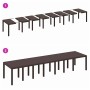 Conjunto de comedor de jardín con cojines 17 pcs Marrón PP en Mesas de jardín | Comprar online en Foru.es