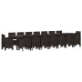 Conjunto de comedor de jardín con cojines 17 pcs Marrón PP en Mesas de jardín | Comprar online en Foru.es