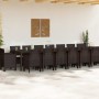 Conjunto de comedor de jardín con cojines 17 pcs Marrón PP en Mesas de jardín | Comprar online en Foru.es