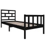 Estructura de cama madera maciza de pino negro 75x190 cm de vidaXL, Camas y somieres - Ref: Foro24-3101312, Precio: 125,61 €,...