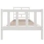 Solid white pine wood bed frame 90x200 cm by vidaXL, Beds and slatted bases - Ref: Foro24-3101334, Price: 101,72 €, Discount: %