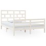 Estructura de cama de madera maciza de pino blanca 160x200 cm de vidaXL, Camas y somieres - Ref: Foro24-3101294, Precio: 155,...