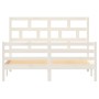 Estructura de cama de madera maciza de pino blanca 160x200 cm de vidaXL, Camas y somieres - Ref: Foro24-3101294, Precio: 155,...
