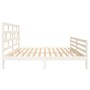 Estructura de cama de madera maciza de pino blanca 160x200 cm de vidaXL, Camas y somieres - Ref: Foro24-3101294, Precio: 155,...