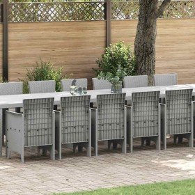 Conjunto de comedor de jardín con cojines 17 pcs Gris Claro PP en Mesas de jardín | Comprar online en Foru.es