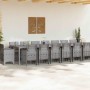 Conjunto de comedor de jardín con cojines 17 pcs Gris Claro PP en Mesas de jardín | Comprar online en Foru.es