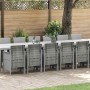 Conjunto de comedor de jardín con cojines 17 pcs Gris Claro PP en Mesas de jardín | Comprar online en Foru.es