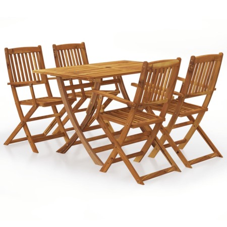 Set comedor de jardín plegable 5 piezas madera maciza de acacia en Conjuntos de jardín | Comprar online en Foru.es