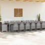 Conjunto de comedor de jardín con cojines 17 pcs Gris Claro PP en Mesas de jardín | Comprar online en Foru.es