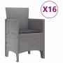 Conjunto de comedor de jardín con cojines 17 pcs Gris Claro PP en Mesas de jardín | Comprar online en Foru.es