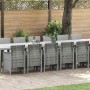 Conjunto de comedor de jardín con cojines 17 pcs Gris Claro PP en Mesas de jardín | Comprar online en Foru.es