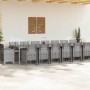 Conjunto de comedor de jardín con cojines 17 pcs Gris Claro PP en Mesas de jardín | Comprar online en Foru.es