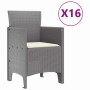 Conjunto de comedor de jardín con cojines 17 pcs Gris Claro PP en Mesas de jardín | Comprar online en Foru.es