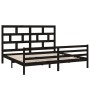Estructura de cama de madera maciza de pino negra 200x200 cm de vidaXL, Camas y somieres - Ref: Foro24-3101307, Precio: 186,2...