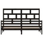 Estructura de cama de madera maciza de pino negra 200x200 cm de vidaXL, Camas y somieres - Ref: Foro24-3101307, Precio: 186,2...