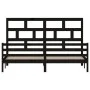 Solid black pine wood bed frame 200x200 cm by vidaXL, Beds and slatted bases - Ref: Foro24-3101307, Price: 184,02 €, Discount: %