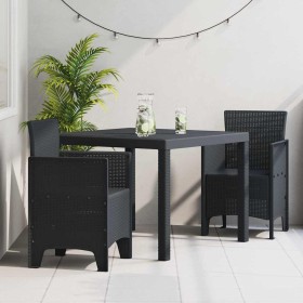 Conjunto de Comedor de Jardín 3 pcs Antracita Ratan Polt en Mesas de jardín | Comprar online en Foru.es