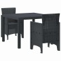 Conjunto de Comedor de Jardín 3 pcs Antracita Ratan Polt en Mesas de jardín | Comprar online en Foru.es