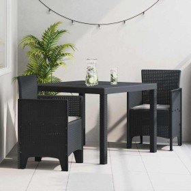 Conjunto de Comedor de Jardín 3 pcs Antracita Ratan Polt en Mesas de jardín | Comprar online en Foru.es
