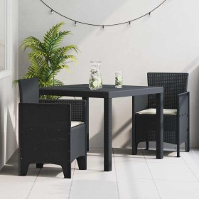 Conjunto de Comedor de Jardín 3 pcs Antracita Ratan Polt en Mesas de jardín | Comprar online en Foru.es
