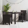 Conjunto de Comedor de Jardín 3 pcs Marrón Ratan Polt en Mesas de jardín | Comprar online en Foru.es