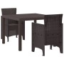 Conjunto de Comedor de Jardín 3 pcs Marrón Ratan Polt en Mesas de jardín | Comprar online en Foru.es