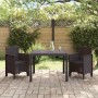Conjunto de Comedor de Jardín 3 pcs Marrón Ratan Polt en Mesas de jardín | Comprar online en Foru.es