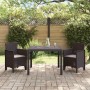Conjunto de Comedor de Jardín 3 pcs Marrón Ratan Polt en Mesas de jardín | Comprar online en Foru.es