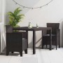 Conjunto de Comedor de Jardín 3 pcs Marrón Ratan Polt en Mesas de jardín | Comprar online en Foru.es