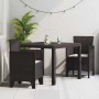 Conjunto de Comedor de Jardín 3 pcs Marrón Ratan Polt en Mesas de jardín | Comprar online en Foru.es