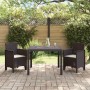 Conjunto de Comedor de Jardín 3 pcs Marrón Ratan Polt en Mesas de jardín | Comprar online en Foru.es