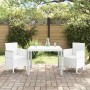 Conjunto de Comedor de Jardín 3 pcs Blanco Ratan Polt en Mesas de jardín | Comprar online en Foru.es