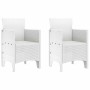 Conjunto de Comedor de Jardín 3 pcs Blanco Ratan Polt en Mesas de jardín | Comprar online en Foru.es