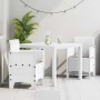 Conjunto de Comedor de Jardín 3 pcs Blanco Ratan Polt en Mesas de jardín | Comprar online en Foru.es