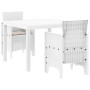 Conjunto de Comedor de Jardín 3 pcs Blanco Ratan Polt en Mesas de jardín | Comprar online en Foru.es