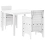 Conjunto de Comedor de Jardín 3 pcs Blanco Ratan Polt en Mesas de jardín | Comprar online en Foru.es