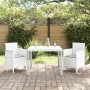 Conjunto de Comedor de Jardín 3 pcs Blanco Ratan Polt en Mesas de jardín | Comprar online en Foru.es