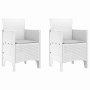 Conjunto de Comedor de Jardín 3 pcs Blanco Ratan Polt en Mesas de jardín | Comprar online en Foru.es