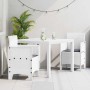 Conjunto de Comedor de Jardín 3 pcs Blanco Ratan Polt en Mesas de jardín | Comprar online en Foru.es