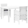 Conjunto de Comedor de Jardín 3 pcs Blanco Ratan Polt en Mesas de jardín | Comprar online en Foru.es