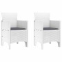 Conjunto de Comedor de Jardín 3 pcs Blanco Ratan Polt en Mesas de jardín | Comprar online en Foru.es
