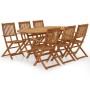 Set comedor de jardín plegable 7 piezas madera maciza de acacia en Conjuntos de jardín | Comprar online en Foru.es