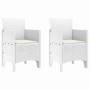 Conjunto de Comedor de Jardín 3 pcs Blanco Ratan Polt en Mesas de jardín | Comprar online en Foru.es