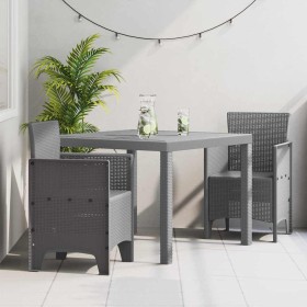 Conjunto de Comedor de Jardín 3 pcs Gris Claro Ratan Polt en Mesas de jardín | Comprar online en Foru.es