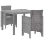 Conjunto de Comedor de Jardín 3 pcs Gris Claro Ratan Polt en Mesas de jardín | Comprar online en Foru.es