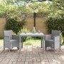 Conjunto de Comedor de Jardín 3 pcs Gris Claro Ratan Polt en Mesas de jardín | Comprar online en Foru.es